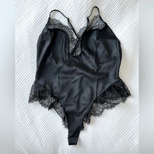 Satin Lace High-Leg Romper